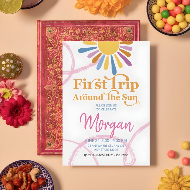 Convites Menina Bonita Primeira Viagem Em Torno Da Festa de (Criador carregado)
