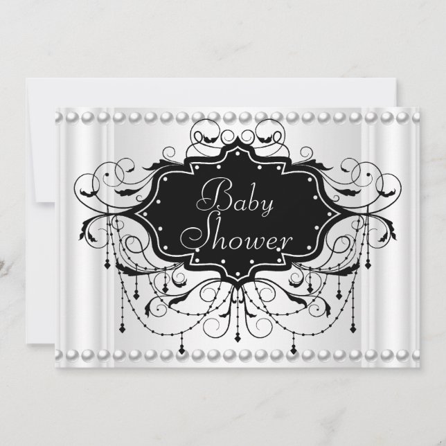 Convites Menina branca negra ou bebê Chá de fraldas (Frente)