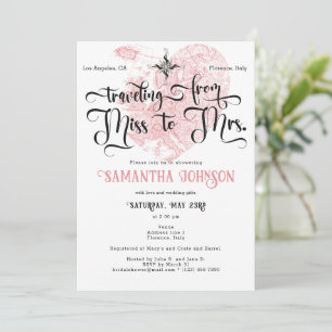 Convites Menina Chic para a Sra. Angelilli Heart Map Viagem