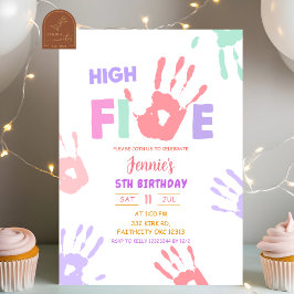 Convites Menina Cumprimento de Mão Pastel Aniversário