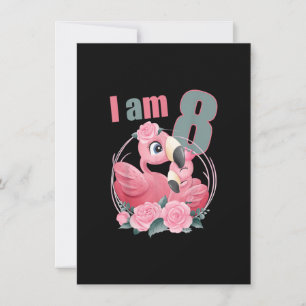 Convites Menina Cute Flamin de 8 anos