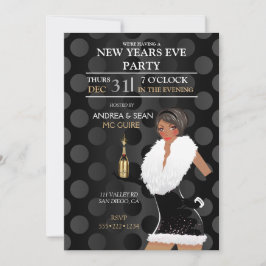 Convites Menina da forma da véspera de ano novo do