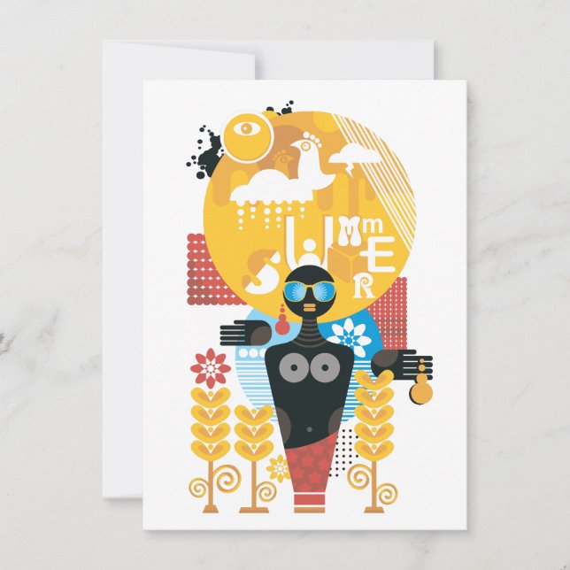 Convites Menina da hora de verão (Frente)