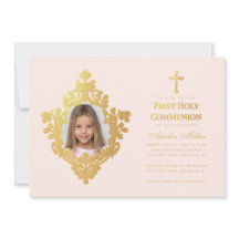 Menina da Primeira Comunhão Foto Elegante Bege Dou