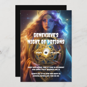 Convites Menina da sorte da bruxa celta do Halloween