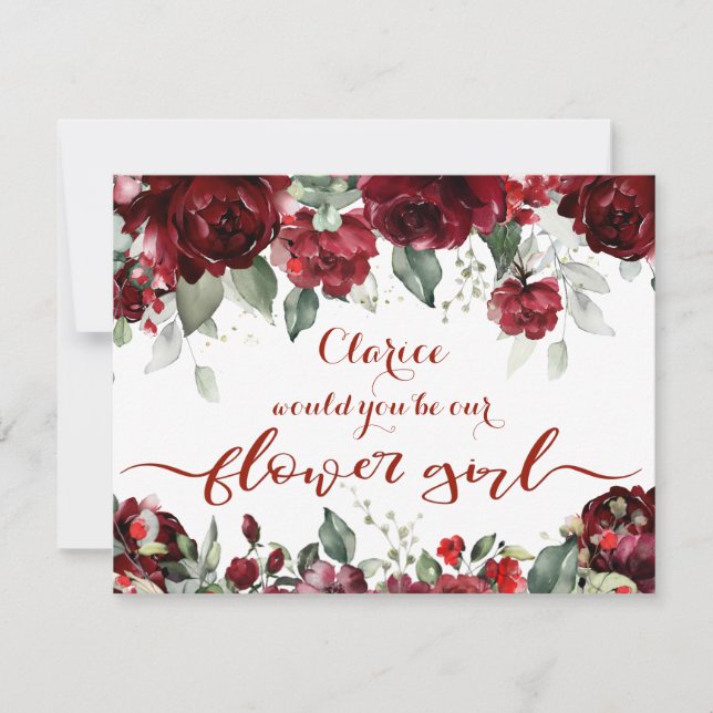 Convites Menina das Flores de Casamento Epifania Peônia Ver (Frente)