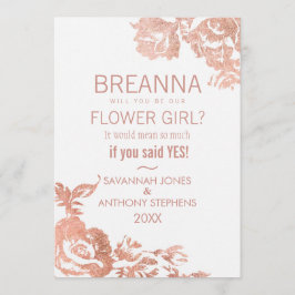 Convites Menina das Flores Floral Rosa Moderno e Elegante