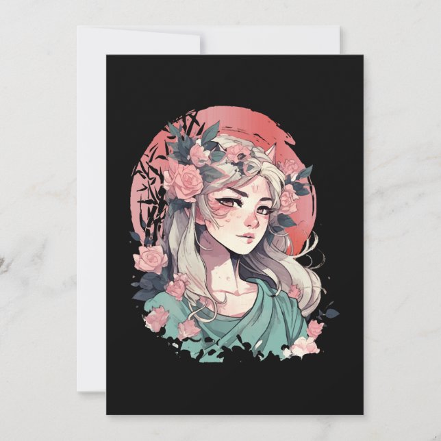 Convites Menina de Anime Fofa (Frente)