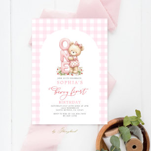 Convites Menina de Aniversário de Um Ano Berry