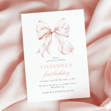 Menina de Aniversário de Um Ano com Laço Rosa