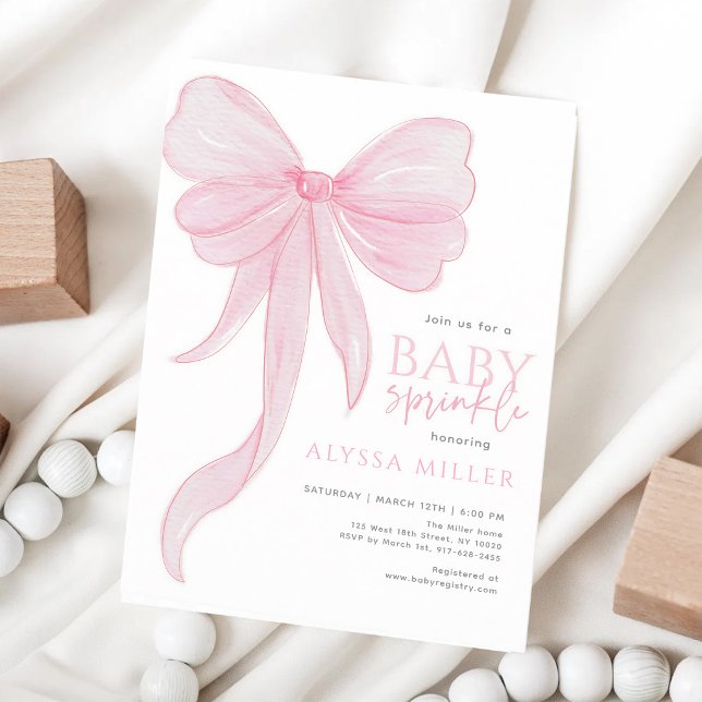 Convites Menina de Arco Rosa Delicado Baby Sprinkle (Criador carregado)