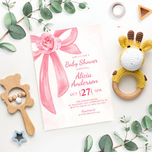 Convites Menina de Arco Rosa e Blush Moderna