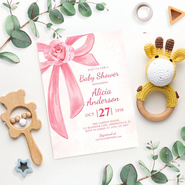 Convites Menina de Arco Rosa e Blush Moderna (Criador carregado)