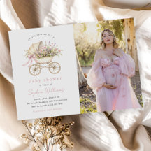 Menina de carruagem de bebê floral pastel foto de 