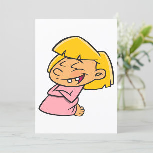 Convites Menina de Desenho Animado Feliz Rindo