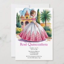 Menina de Quinceañera, rosa e branca