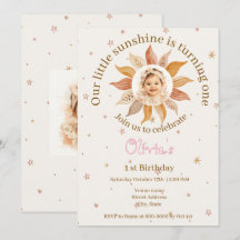 Menina de um ano de idade com foto Boho Sunshine