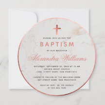 Menina do Batismo Faux Dourado Rosa Mármore Script