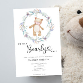 Convites Menina do Urso Teddy Boho Bebê Rosa Mal Pode Esper
