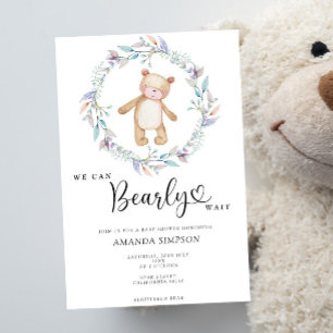 Convites Menina do Urso Teddy Boho Bebê Rosa Mal Pode Esper