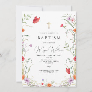 Convites Menina Dourada Elegante Baptism Invitati