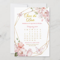 Menina Dourada Rosa Quinceañera Salve O Calendário