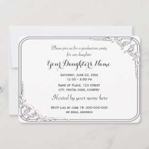 Convites Menina elegante, foto de formatura de filhas