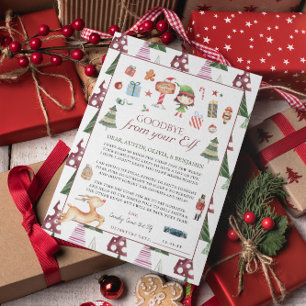 Convites Menina Elfo Carta de Despedida do Elfo de Natal