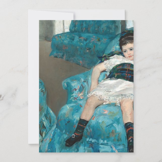 Convites Menina Em Cadeira Azul - Mary Cassatt (Frente)