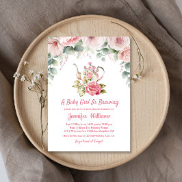 Convites menina está fazendo chá de fraldas floral de festa