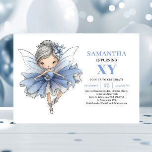 Convites Menina Fada Azul Caprichosa Aniversário de 2 Anos