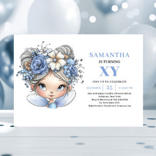 Convites Menina Fada Azul Encantada 2º Aniversário Magia 