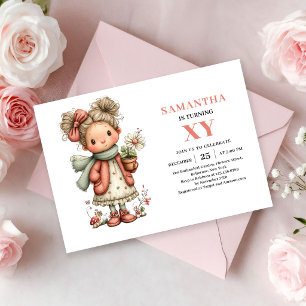 Convites Menina Fada Caprichosa Aniversário Floral Rosa Pas
