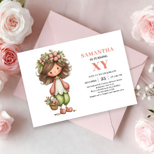 Convites Menina Fada Caprichosa Aniversário Pastel Floral R