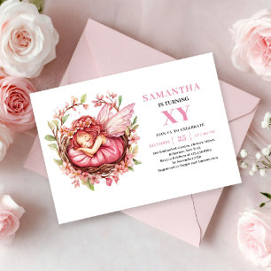 Convites Menina Fada Rosa Caprichosa Aniversário de 6 Anos 