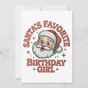 Convites Menina Favorita do Papai Noel no Aniversário Natal