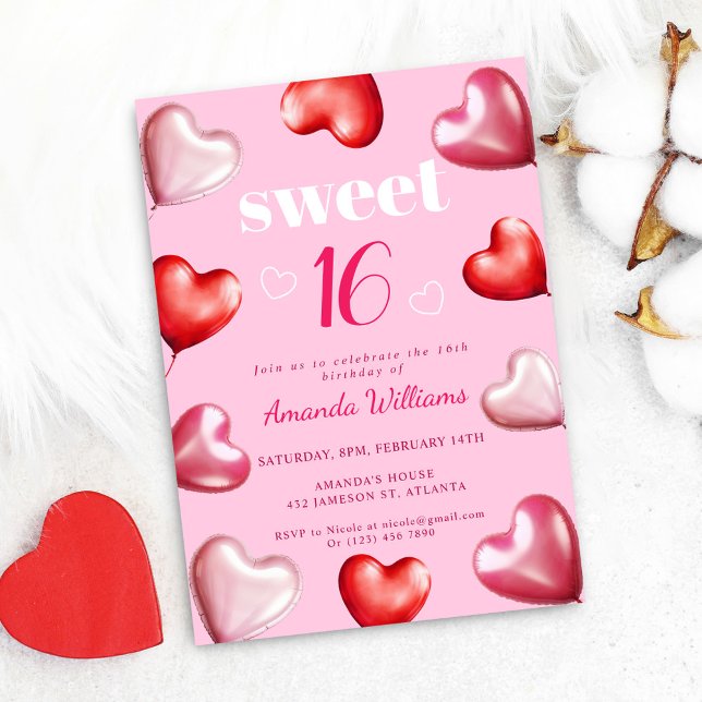 Convites Menina Gira-Fresca-Rosa-Fofura 16 Festa de anivers (Chic Cute Girly Pink Sweet 16 Birthday Party Invitation)