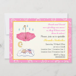 Convites Menina linda adormecida borrifada rosa e amarela