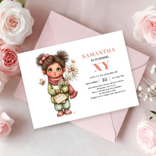 Convites Menina Mágica Fada Aniversário Pastel Rosa Floral