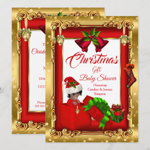 Convites Menina Natal Menino Chuvada de Bebê Caixa de Prese