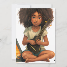 Menina negra de violão magia melanina raparigas de
