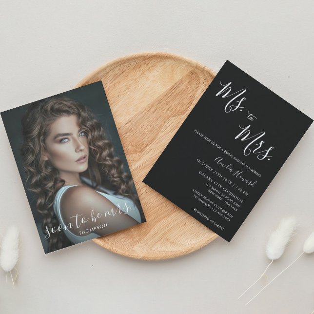 Convites Menina Negra Moderna para a Sra. com Chá de panela (Criador carregado)