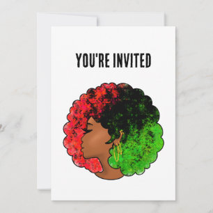 Convites Menina negra pan-africana mulher orgulho verde ver