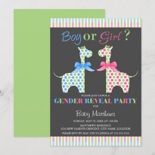 Convites Menina ou Menina Girafa - Festa de Revolução