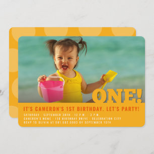 Convites Menina ou Menino do 1º Aniversário do Moderno Big