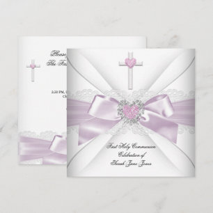 Convites Menina Primeira Comunhão Sagrada Ordem do Coração 