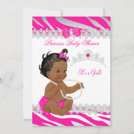 Convites Menina Princesa Churrasco Bebê Rosa Quente Zebra É