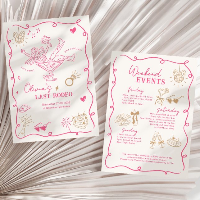 Convites Menina Rosa Martini Última Bachelorette de Fim de  (Criador carregado)