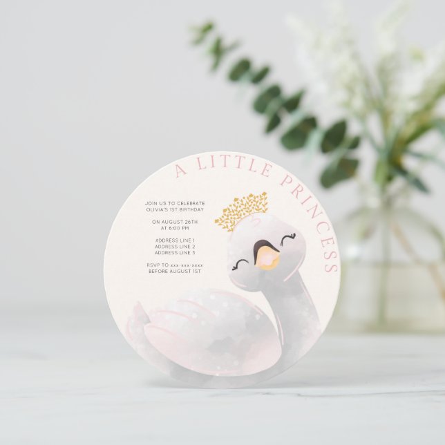 Convites Menina rosa qualquer idade de aniversário de moça (Em pé/Frente)