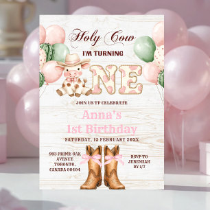 Convites Menina Rosa Vaquejada Rodeio Aniversário de 1 ano